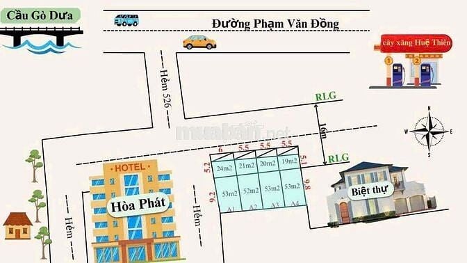4 LÔ ĐẤT NỀN *** NGAY ĐƯỜNG PHẠM VĂN ĐỒNG - HIỆP BÌNH -73.3m2 TL