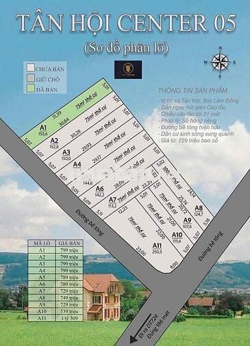 Đất có thổ cư sổ hồng riêng tại xã Tân Hội - Lâm Đồng