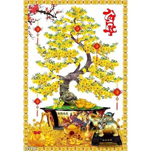 Tranh gạch 3d hoa mai - gạch tranh 3d hoa mai - VC33
