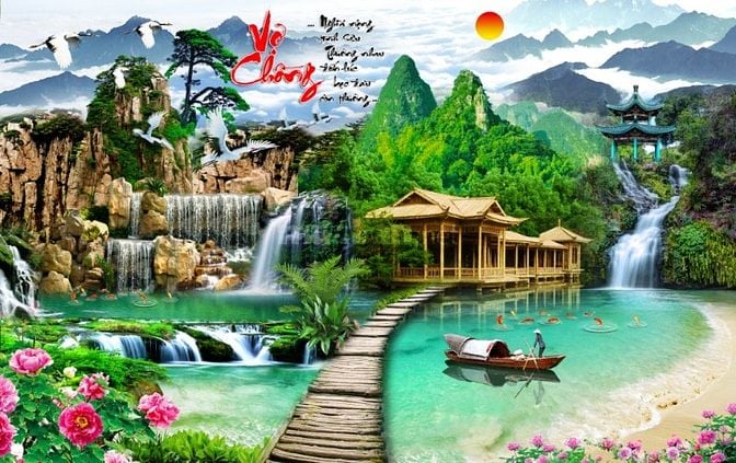 Tranh gạch 3d ốp tường tranh phong cảnh - VCC43