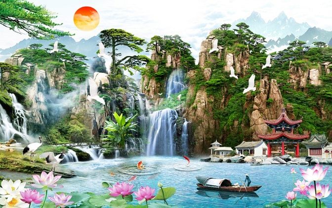 Tranh gạch 3d ốp tường tranh phong cảnh - VCC43