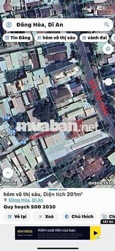 chính chủ bán lô đất dt 200 m ngang 7,5 m cách siêu thị go tầm 400 m