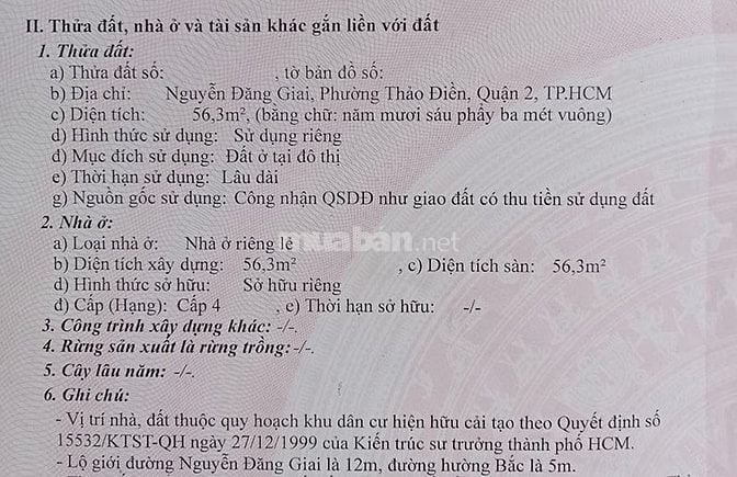 Bán nhà mt Nguyễn Đăng Giai, Thảo Điền, 5x11m, xây được cao tầng