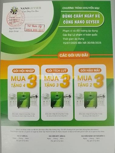 Tìm đối tác phân phối máy lọc nước Nano Geyser