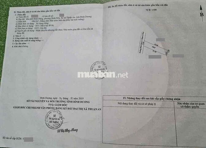 Đất mặt tiền gần khu Vsip 1, phường Bình Hoà, Tp Thuận An