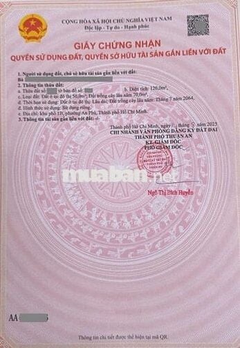 Đất gần đường An Phú 35, hẻm ô tô, 120m ngang 6m sổ riêng, 2786 An Phú