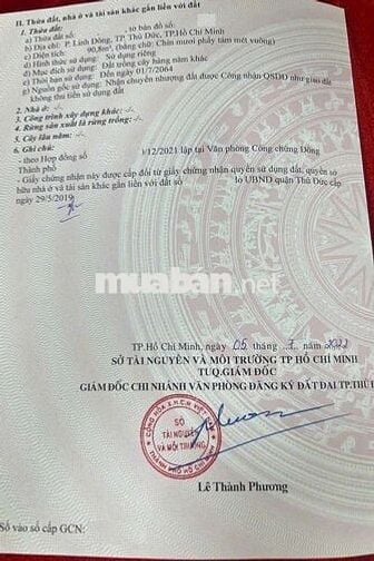BÁN GẤP ĐẤT HẺM Ô TÔ - ĐƯỜNG  LINH ĐÔNG - P.LINH ĐÔNG - 90.8M2