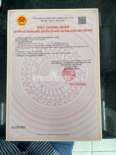 Cần bán Đất An Thạnh, Thuận An Diện tích : 196,5m2