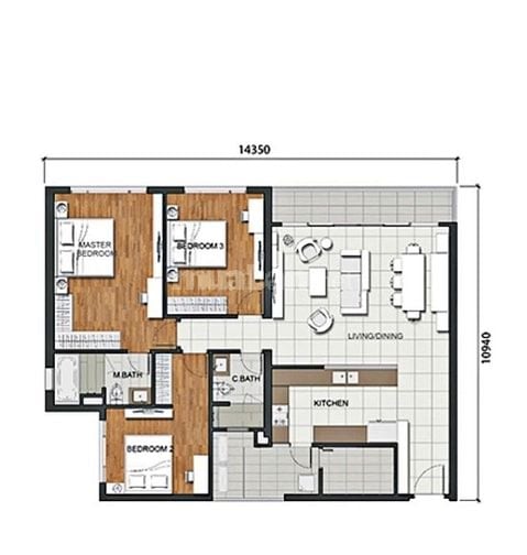 Cho thuê căn hộ Estella Heights, đầy đủ nội thất, 150m2, 3PN, giá HOT
