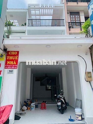 Cho thuê nhà Mặt tiền đg Phan Văn Trị, P7 GV, 1 trệt 2 lầu, trệt 4x25