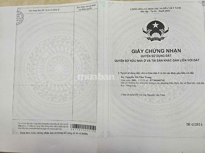 Đất mặt tiền Lê Đức Thọ, TX.Phú Mỹ, cơ hội đầu tư đất Bà Rịa-Vũng Tàu