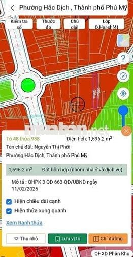 Bán đất trung tâm hắc dịch phú mỹ,dt:13.5x112 tc:100m2 giá 5ty quá rẻ