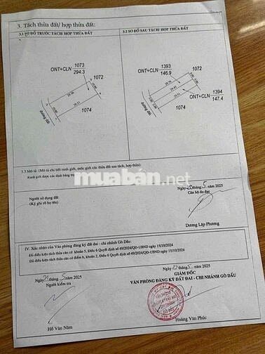D.TÍCH 5x29.5MÉT CÓ THỔ CƯ SẴN, SỔ RIÊNG NGAY KCN PHƯỚC ĐÔNG H.GÒ DẦU