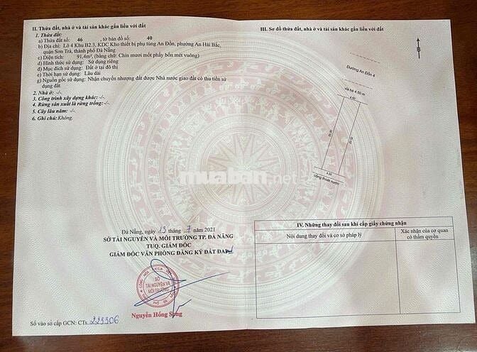 Cặp đất Mặt Tiền An Đồn 4 , sát công viên Hồ Nghinh , cách biển 300m