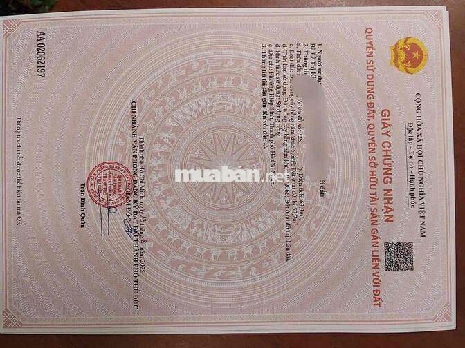 Bán lô đất 2 mặt tiền- 64m2-P Linh Đông -Giá 4.5tỷ