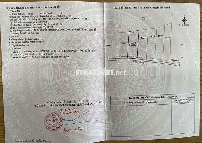 2 Lô đất 1000m2 đẹp chuẩn nghỉ dưỡng tại Lâm Hà ven Đà Lạt có sổ hồng