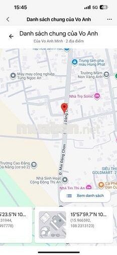 Chính chủ bán lô đất 2MT đường Mai Đăng Chơn gần Trường Cao Đẳng Nghề