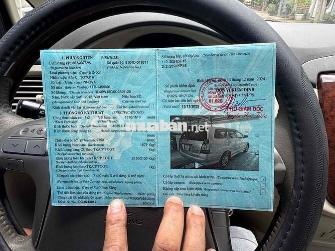 Toyota Innova 2012 V - 125000 km