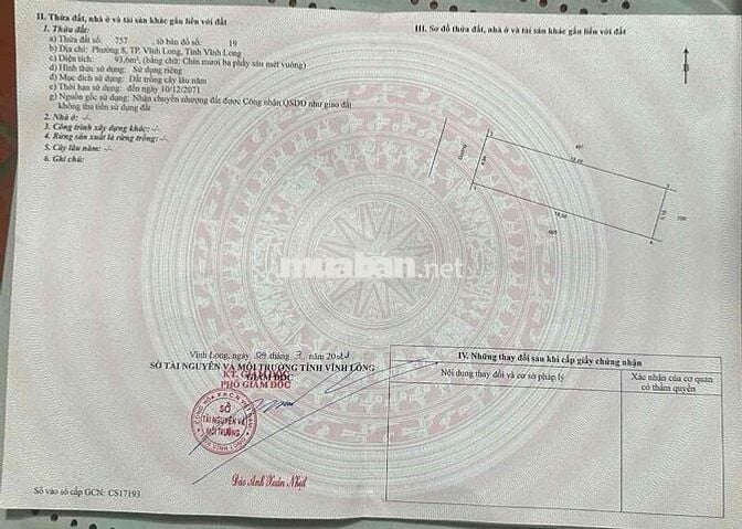 Bán đất nền 63m2 thổ phường 8, tp Vĩnh Long, tỉnh Vĩnh Long