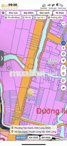 Bán đất nền 63m2 thổ phường 8, tp Vĩnh Long, tỉnh Vĩnh Long