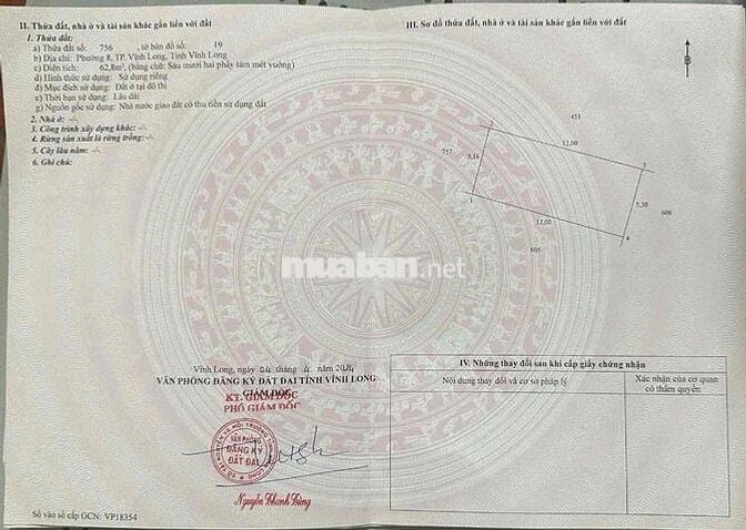Bán đất nền 63m2 thổ phường 8, tp Vĩnh Long, tỉnh Vĩnh Long