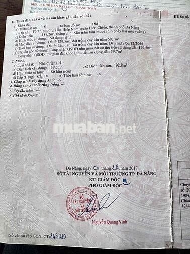 🏡 Cần tiền Bán Nhà MT Nguyễn Lương Bằng - đối diện toà nhà Trung Nam N