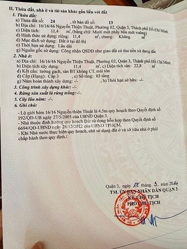 Bán nhà 16/ Nguyễn Thiện Thuật, P2, Quận 3 hẻm 4m thông Bàn Cờ