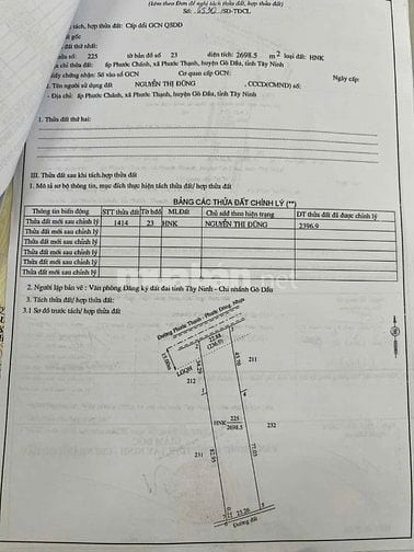 22,9*110m nhựa vào cổng KCN Phước Đông. 290TR (m) 