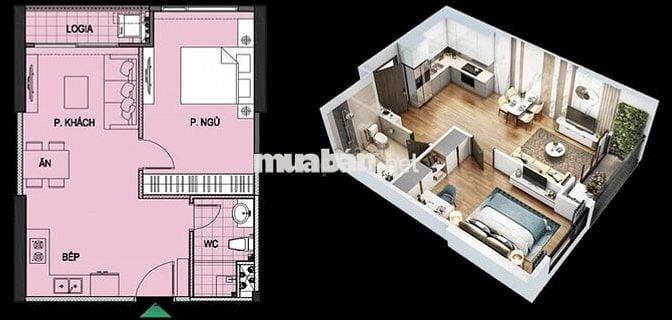 Bán căn 1N+ 43m2 full nội thất đẹp, giá chỉ từ 3,5 tỷ bao phí