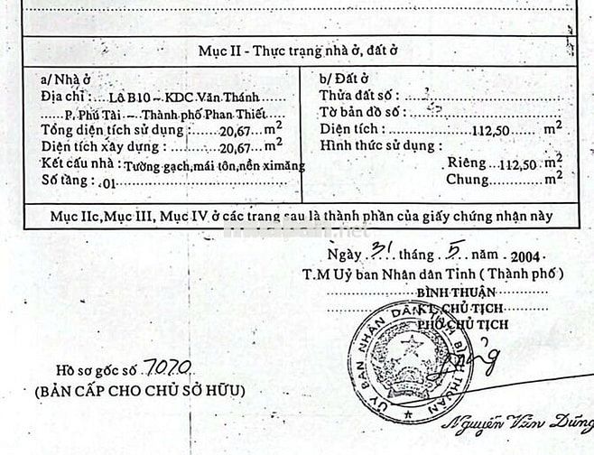 Sang mb kinh doanh dòng tiền Chợ Văn Thánh,Tp.Phan Thiết