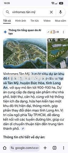 Bán đất thổ cư Tân Mỹ thuộc Dự án Vingroup Long An