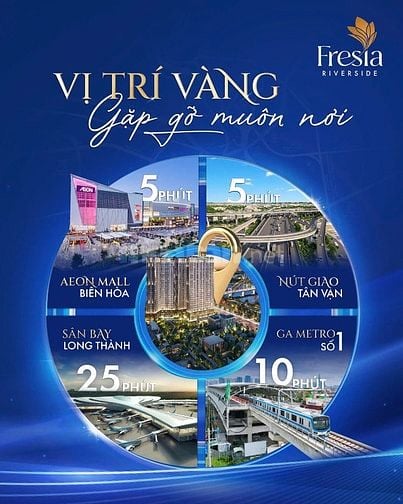 Tháp R3 Fresia Riverside căn 2PN+1WC 51,5m2 giá 1,8-2 tỷ/căn View sông