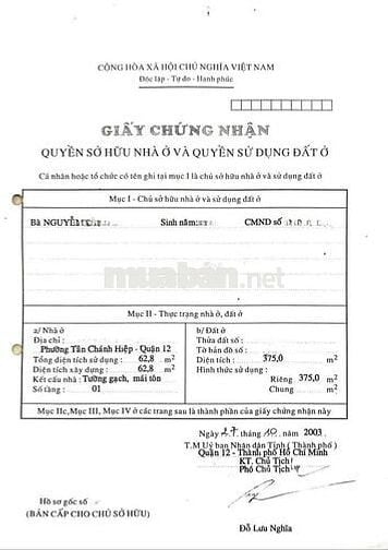 Mặt Tiền Huỳnh Thị Hai . 375m2 . Full Thổ . Bán Gấp Xử Lý Công Việc
