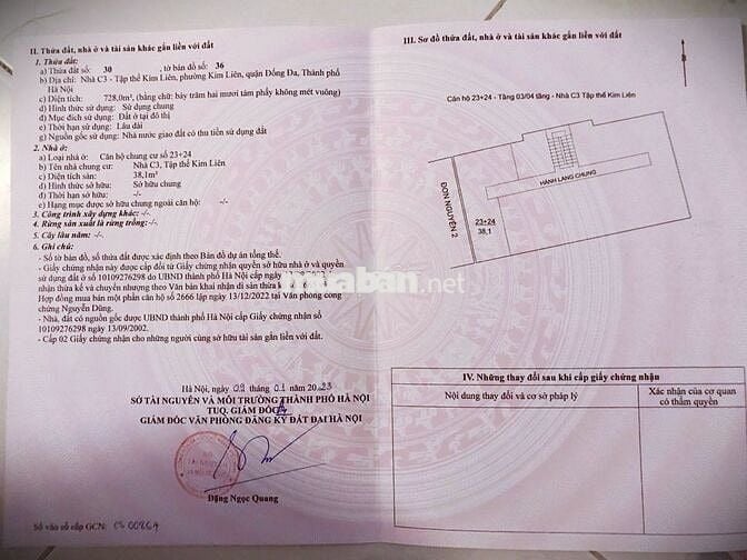 Hai căn hộ khép kín 65m2 tập thể Kim liên, Đống Đa, Hà Nội.