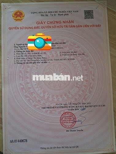 BÁN GẤP CẮT LỖ SÂU LÔ ĐẤT THỔ CƯ NGAY TÂN THÔNG HỘI, CỦ CHI, FULL THỔ