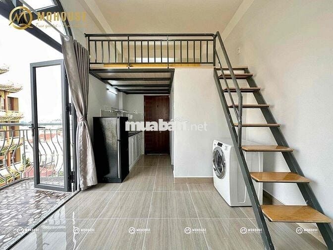 Duplex ban công, máy giặt riêng, full nội thất, phòng rộng ngay VHU
