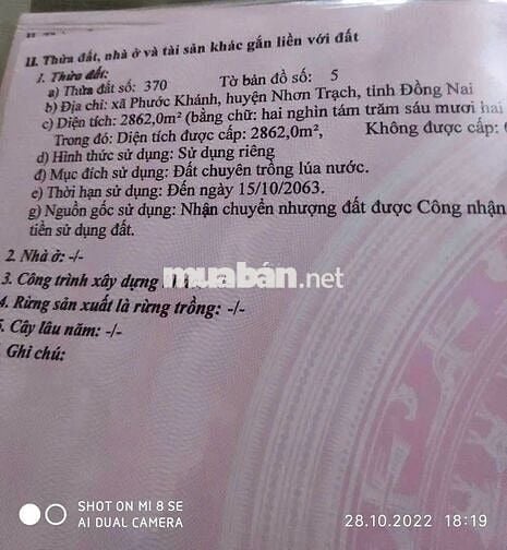 Bán 2 miếng đất mặt đường Phạm Thái Bường, Phước Khánh, Nhơn Trạch, ĐN
