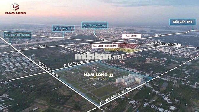 BÁN NỀN BIỆT THỰ GÓC 2 MẶT TIỀN KDC NAM LONG (9A) CẦN THƠ - 13.5 TỶ