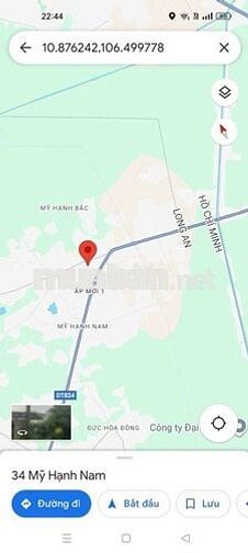 Đất 15 x 59 (896m2) đường nhựa thông,gần ngã 3 Mỹ Hạnh