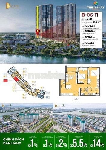 Căn hộ 2PN Masteri mặt sông Hàn vĩnh viễn - Sở hữu lâu dài