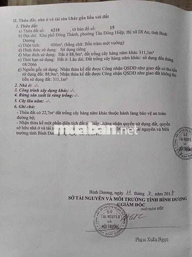 không có lô thứ 2 bán đất dt 400 m ngang 11 m giá 16,2 tr / m