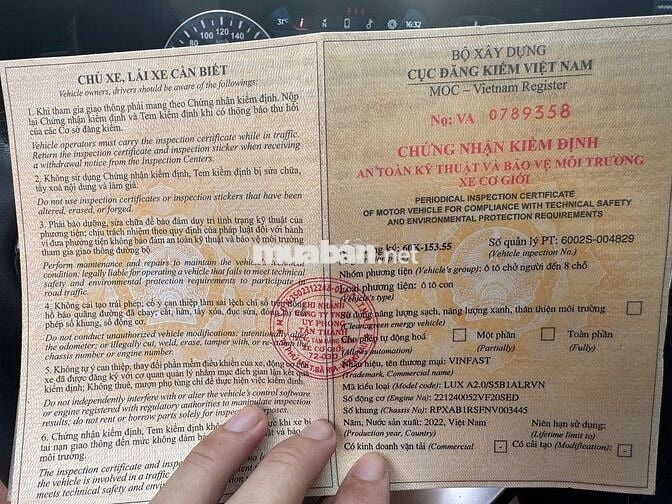 VinFast Lux A2.0 2022 A2.0 Tiêu chuẩn - 36500 km