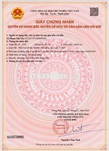 Nhà sổ riêng thổ cư Phường Tân Triều
