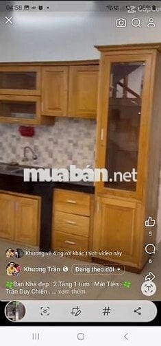 🍀Bán Nhà đẹp : 2 Tầng 1 tum : Mặt Tiền : 🍀Trần Duy Chiến . 🍀