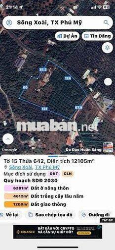 BÁN 124M MẶT TIỀN ĐƯỜNG NHỰA PHƯỜNG TÂN THÀNH - VŨNG TÀU HCM