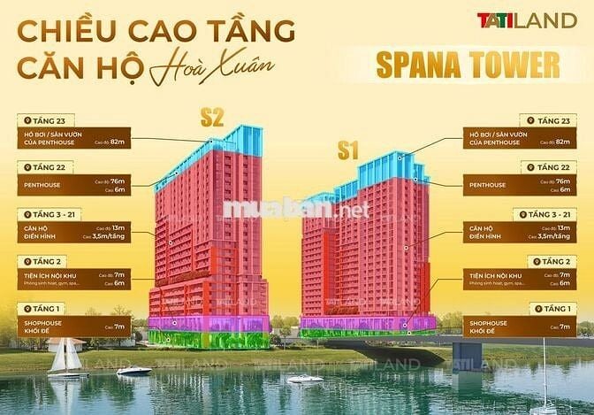 BÁN CĂN HỘ NGAY CẦU HOÀ XUÂN - DỰ ÁN SPANA TOWER ĐÀ NẴNG