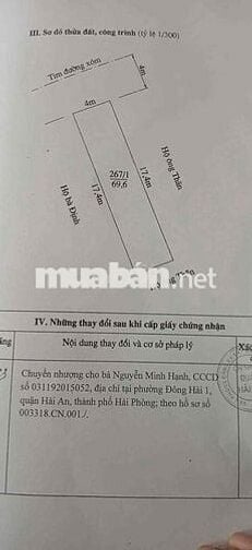 Bán đất mặt đường Hạ Đoạn 1 phường mới 70m hướng Tây tứ trạch