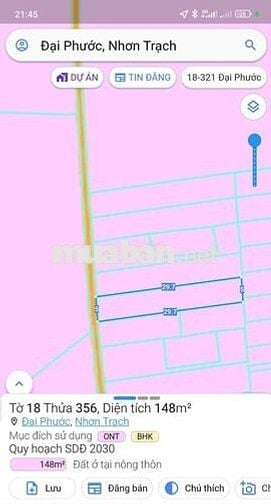Đất thổ cư 148 m2 hẻm xe hơi Lý Thái Tổ- Vàm ô, Đại Phước.
