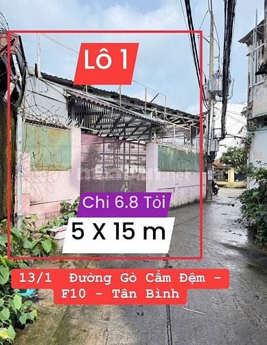 Bán lô đất Cư Xá Phú Thọ Hòa, đường Gò Cẩm Đệm, P.10, Tân Bình