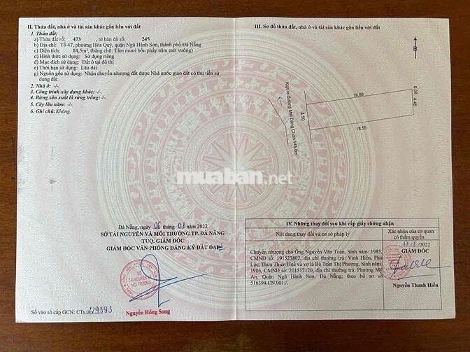 đất kiệt oto Mai Đăng Chơn giá rẻ cho a/c mua xây nhà